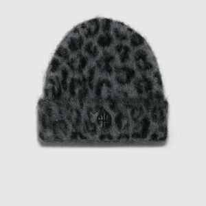 Anine Bing Elia Snow Leopard Wool Beanie